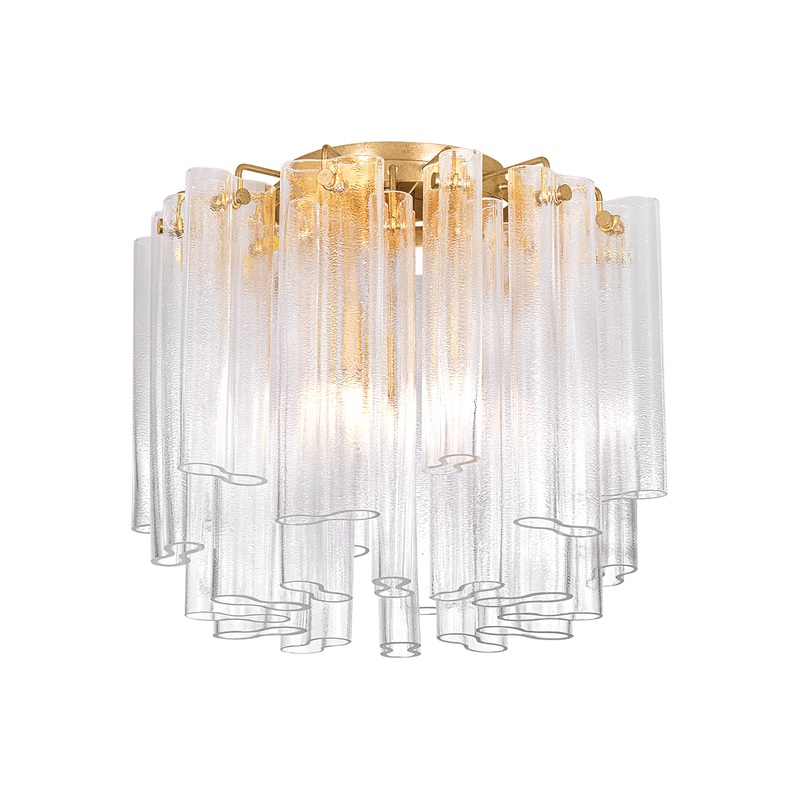 Varenna 3-Light Semi Flush Mount Vintage Gold Leaf