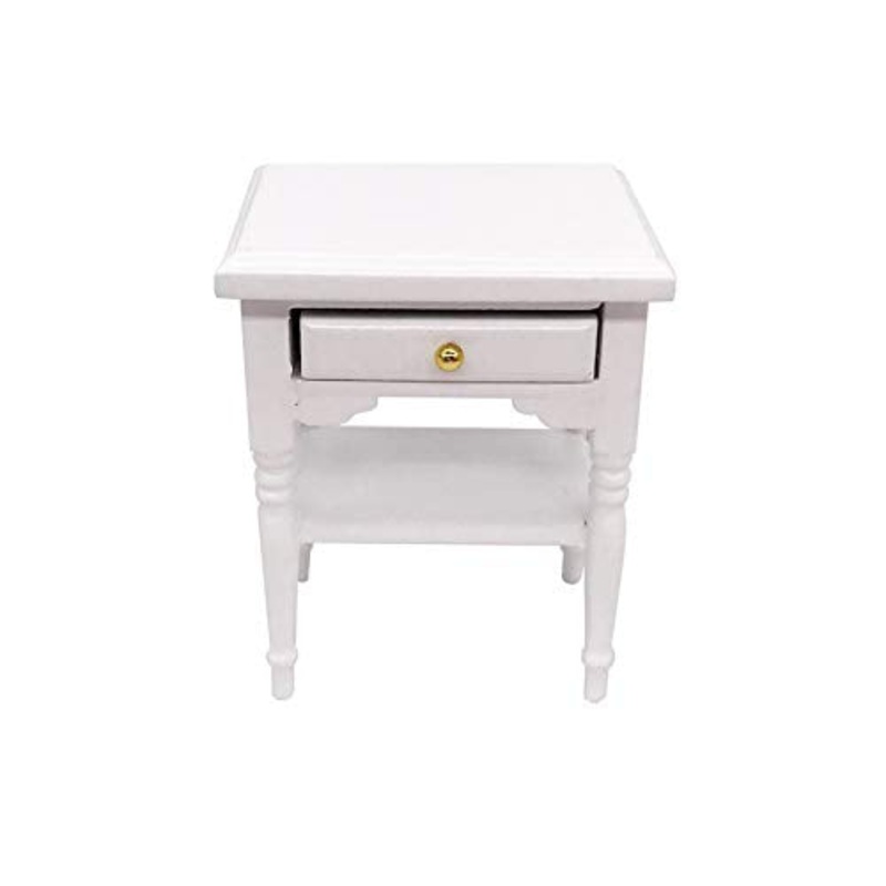 xxkj Comodino Swing Mini Modello Bianco Comodino in Legno Lunghezza 5,3 cm, Larghezza 4 cm, Altezza 6,5 cm