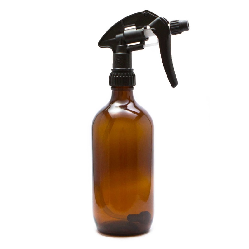 25x 500ml Amber Glass Spray Bottle + Trigger – Refillable Oil Dispenser