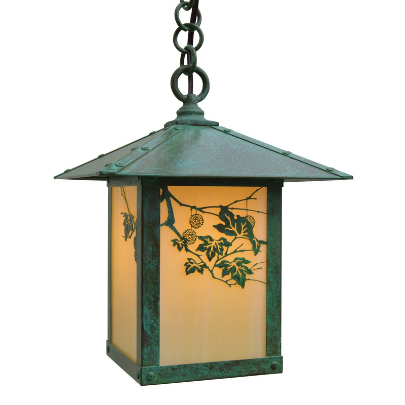 Arroyo EH-9SFOF-VP Evergreen One Light Pendant Verdigris Patina