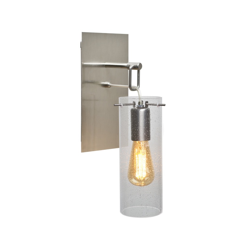 Besa 1WP-JUNI10CL-EDIL-SN Juni One Light Wall Sconce Satin Nickel
