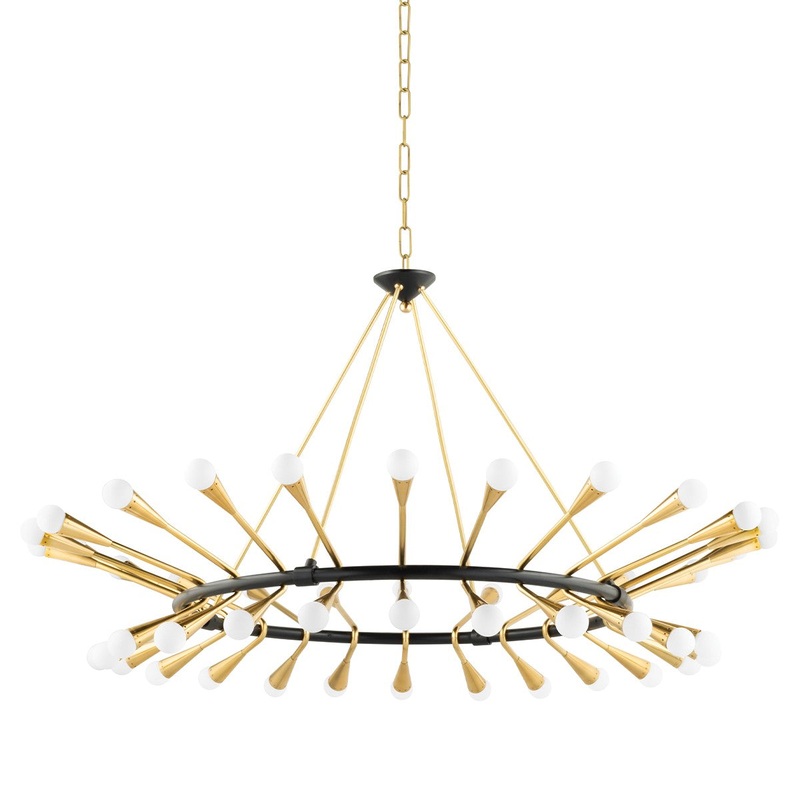 Corbett Lighting 401-48-VPB/BBR Aries 48 Light Chandelier Vintage Polished Brass/Black Brass