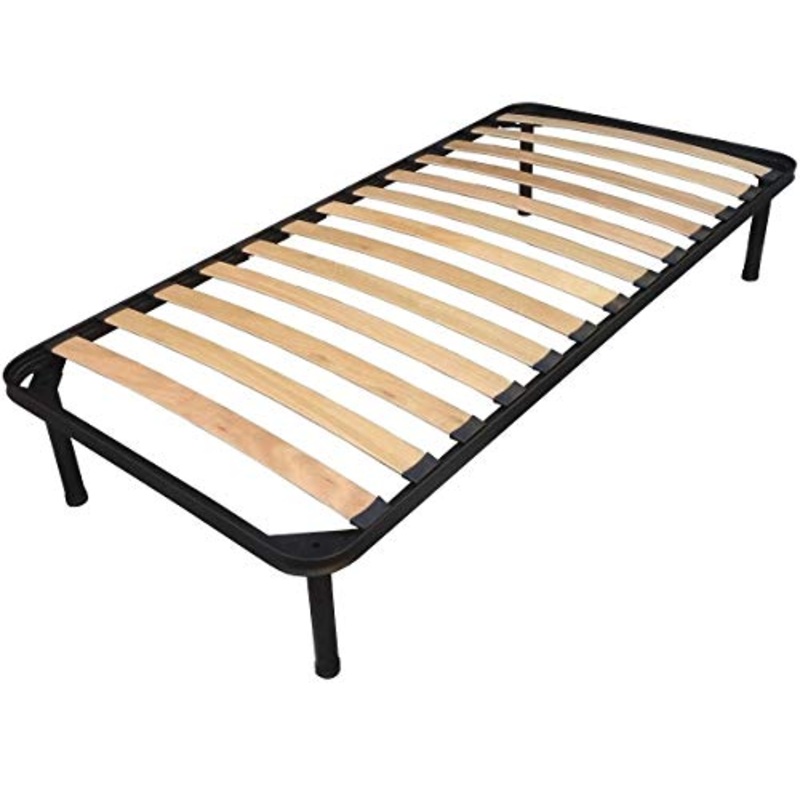 DOLCI SOGNI Rete Letto Singolo 85×190 cm, 4 Piedi Letto con Fissaggio a Doppio Bullone, Rete Singola con Doghe di Legno Pratica e Stabile, Rete Singola Doghe 85×190 – 100% Made in Italy
