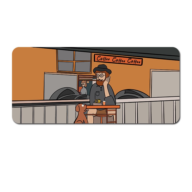 Extended Gaming Mousepad (80x30x0.4cm) – Big Beard Uncle Design, Stitched Edges – Style 3
