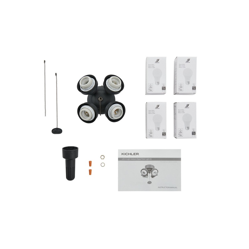 Kichler 350210DBK LED Fan Fitter, Distressed Black