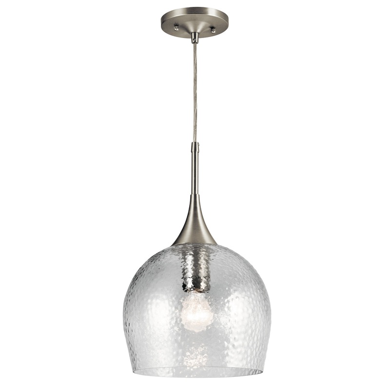 Kichler 43537NI One Light Pendant, Brushed Nickel