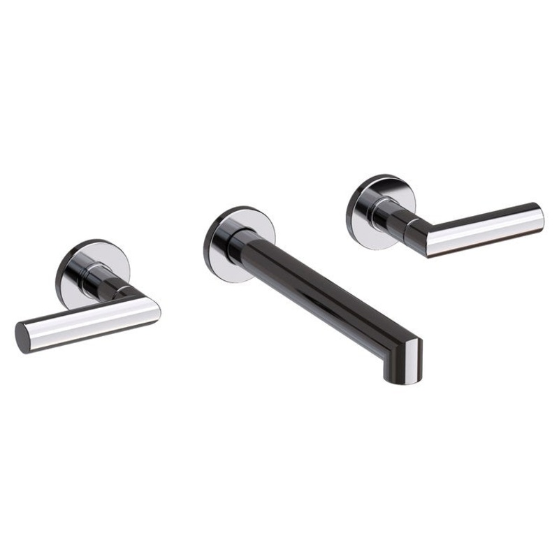 Kirsi Two Handle Wall-Mount Bathroom Faucet – Midnight Chrome