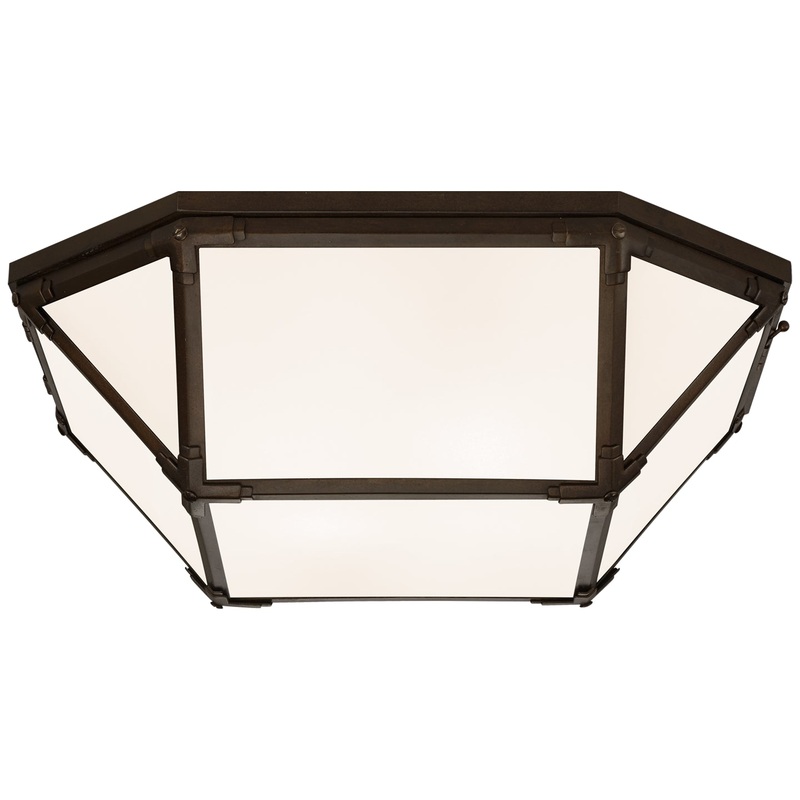 LED Flush Mount from the Morris Collection in Antique Zinc Finish by Visual Comfort Signature