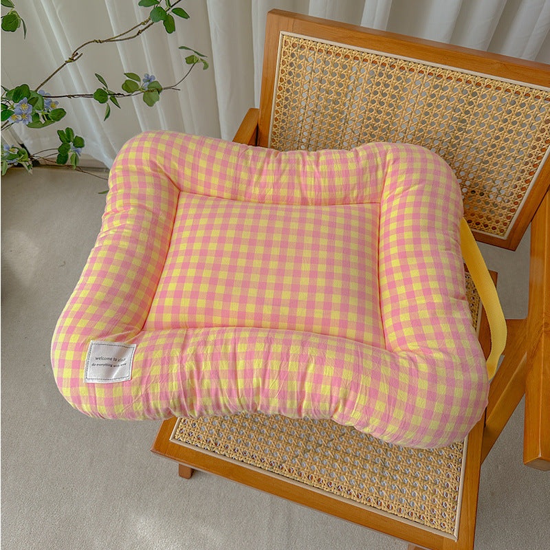 M Orange All-Season Pet Bed – Soft Washable Dog & Cat Mat with Comfortable Cushion – Warm Winter Padding for Small to Large Pets