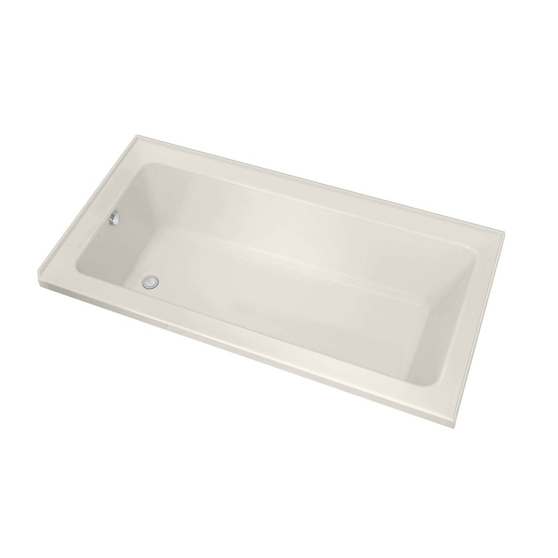 MAAX 106204-L-097-007 Pose 6632 IF Acrylic Alcove Left-Hand Drain Combined Whirlpool & Aeroeffect Bathtub in Biscuit