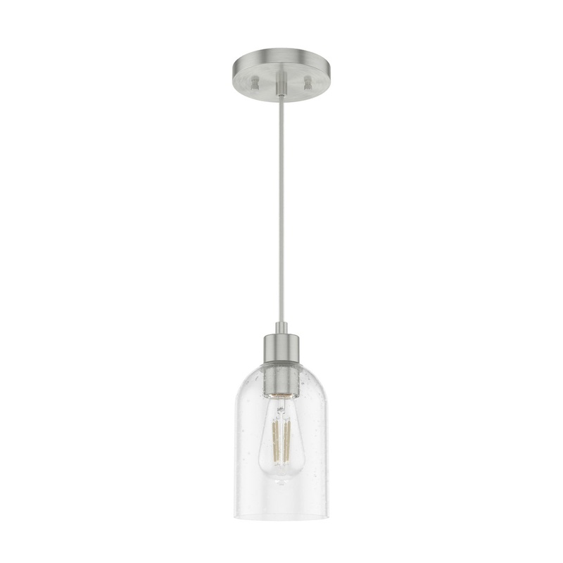 One Light Mini Pendant from the Lochmeade Collection in Brushed Nickel Finish by Hunter
