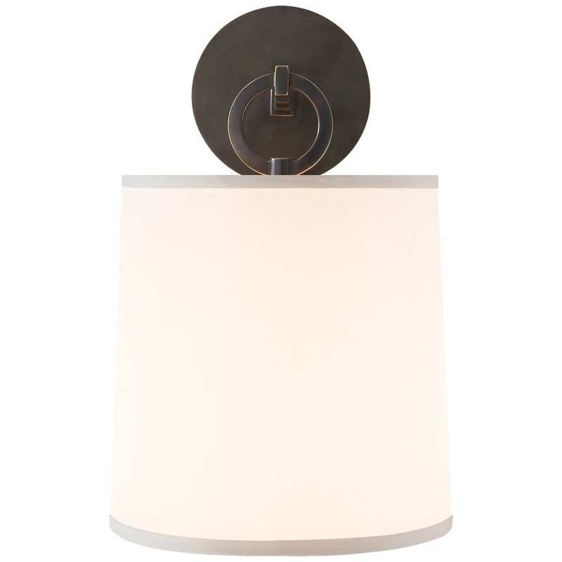 One Light Wall Sconce from the French Cuff Collection in Bronze Finish by Visual Comfort Signature
