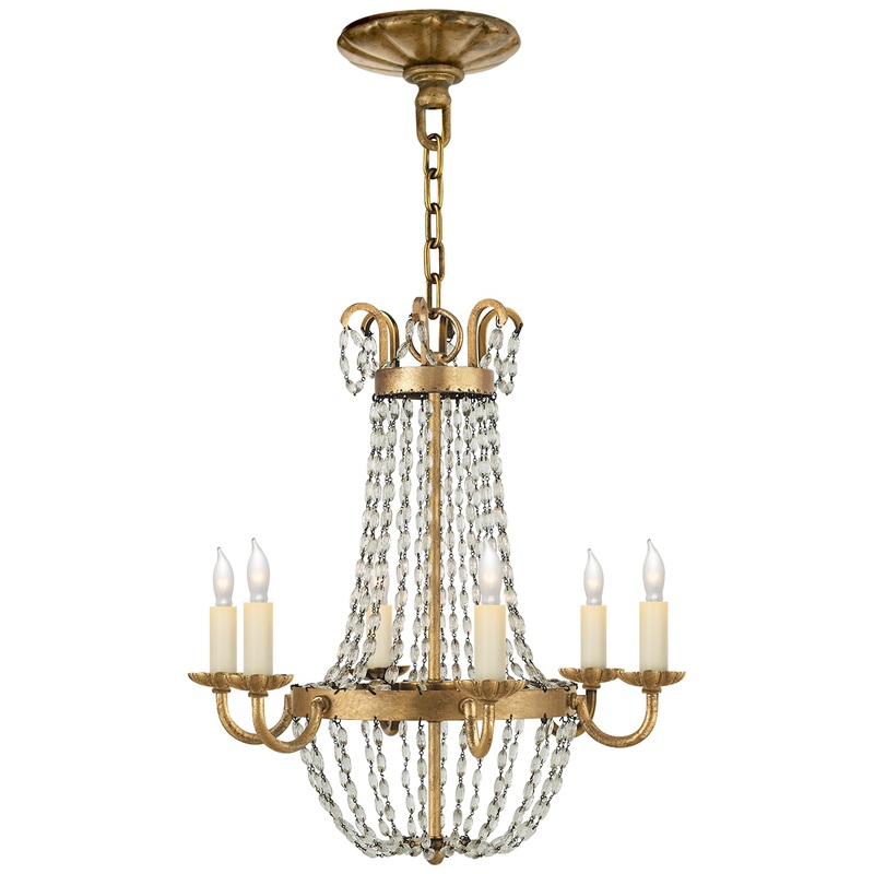 Six Light Chandelier from the Paris Flea Market Collection in Gilded Iron Finish by Visual Comfort Signature
