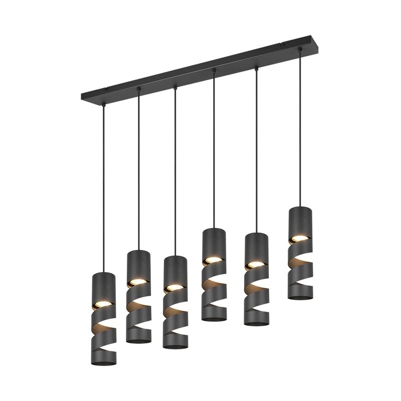 Stream 6-Light Pendant Matte Black