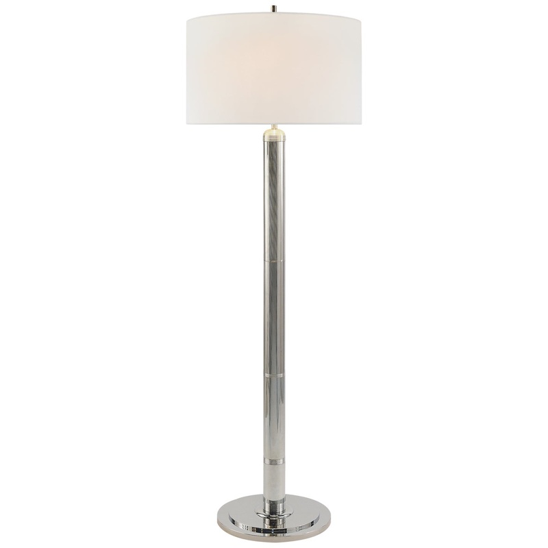 Two Light Floor Lamp from the Longacre Collection in Polished Nickel Finish by Visual Comfort Signature