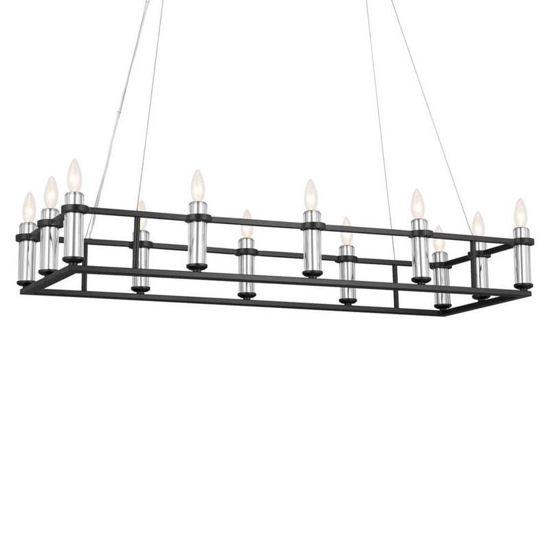 12 Light Linear Chandelier from the Rosalind Collection in Black Finish by Kichler