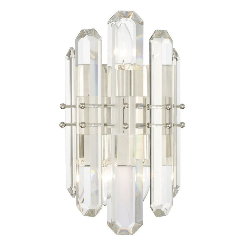 Crystorama BOL-8882-PN Bolton Two Light Wall Sconce Polished Nickel