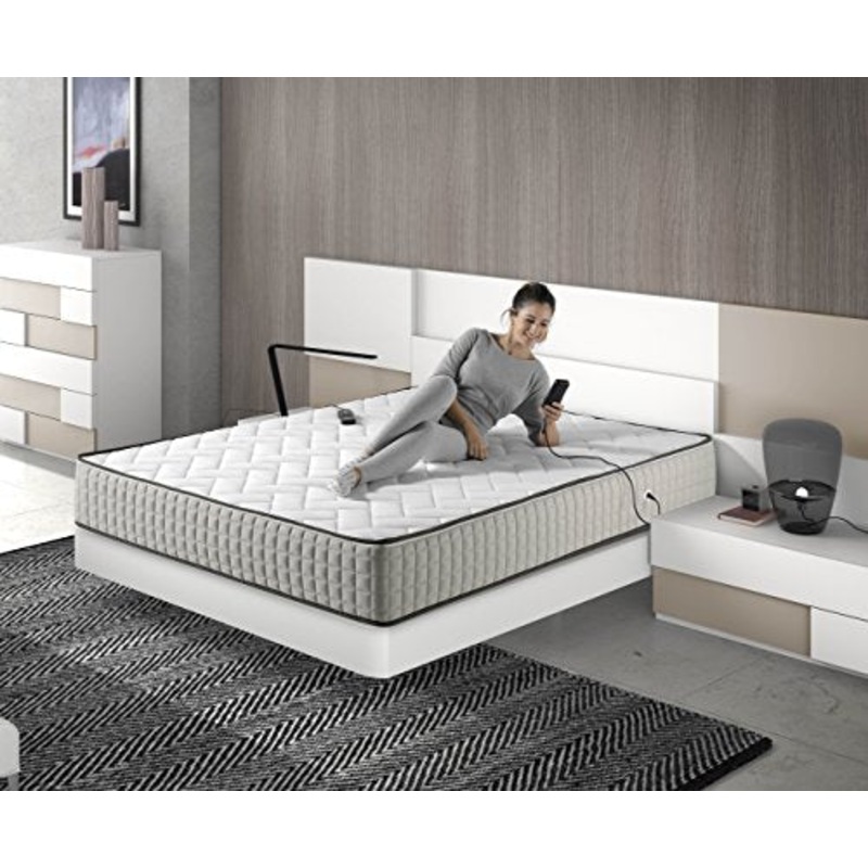 ECO-DE Materasso ALPES MASSAGER materasso in Memory Foam, con Visco gel 3d, materasso con sistema massaggio, copertura lavabile in lavatrice, materasso massaggiante 160 x 200 cm