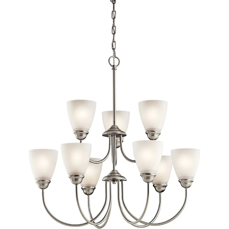 Jolie 28″ 9-Light Chandelier Brushed Nickel With LED Bulb(s)