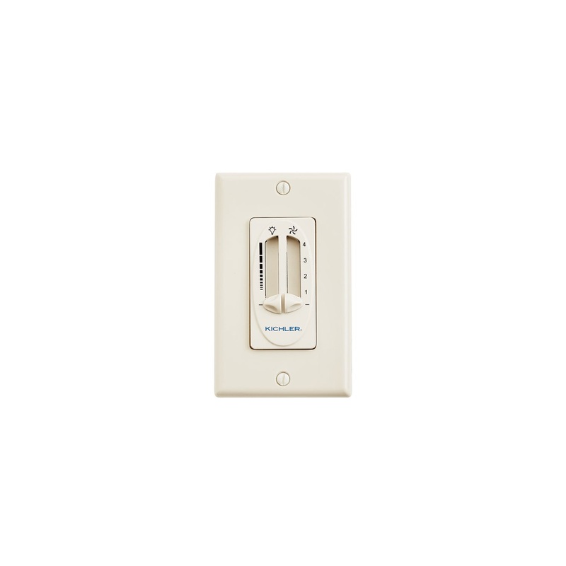Kichler 337010ALM Fan 4 Speed-Light Dimmer, Almond
