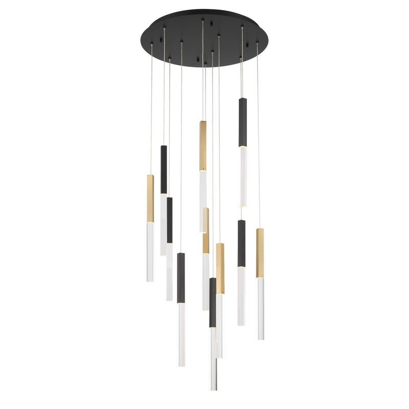 LED Chandelier from the Benicio Collection in Gold Finish by Eurofase