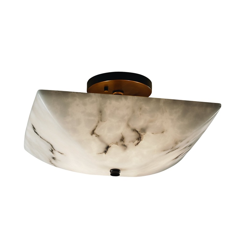 LED Semi-Flush Mount from the LumenAria Collection in Dark Bronze Finish by Justice Designs
