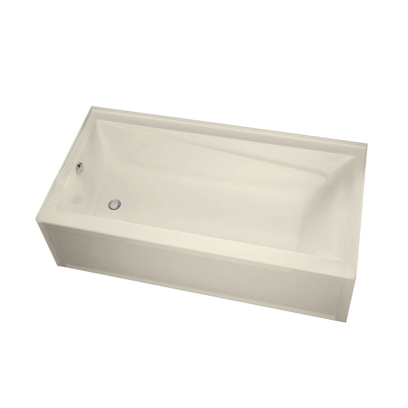 MAAX 106221-R-103-004 Exhibit 6632 IFS Acrylic Alcove Right-Hand Drain Aeroeffect Bathtub in Bone