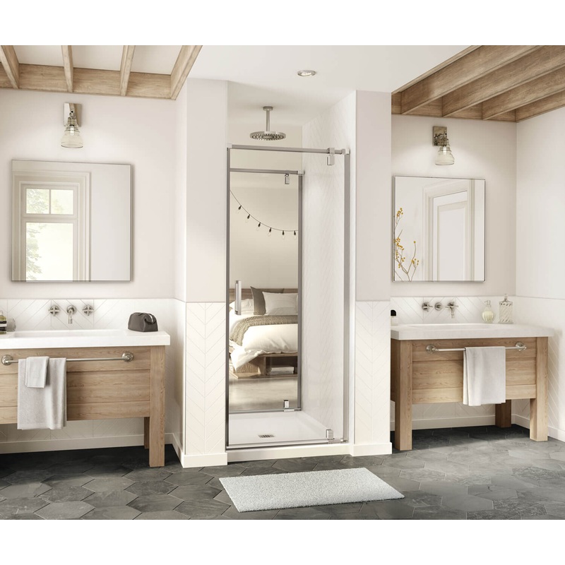 MAAX 137935-900-305-000 ModulR 2 34 x 78 in. 8mm Pivot Shower Door for Tunnel Installation with Clear glass in Brushed Nickel