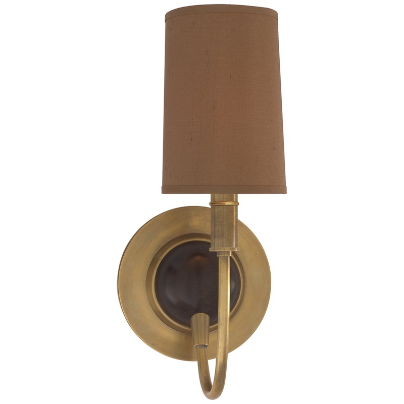 One Light Wall Sconce from the Elkins Collection in Antique Brass With Chocolate Finish by Visual Comfort Signature