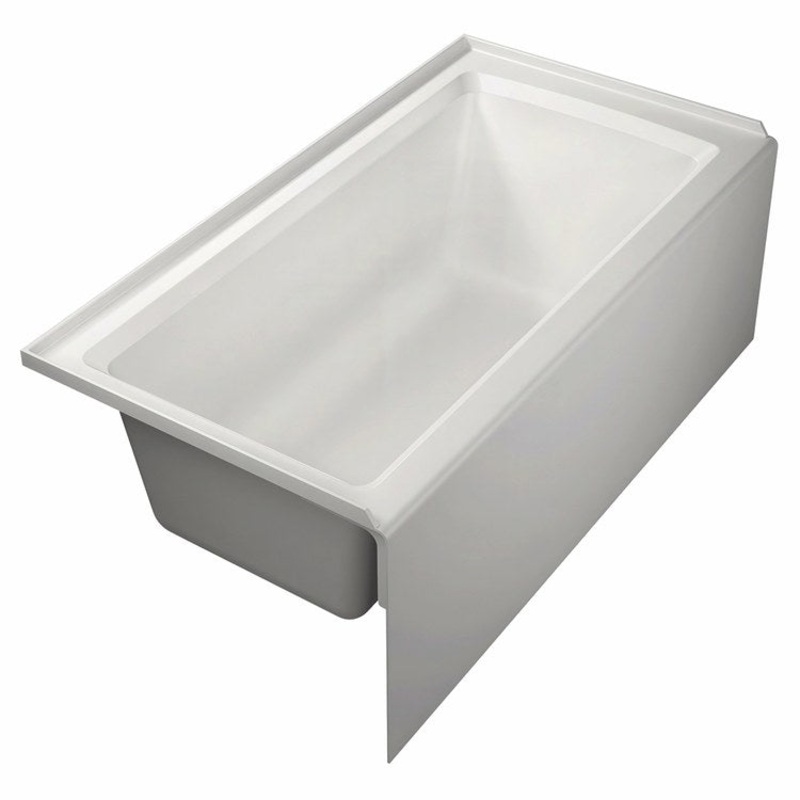 Soaking Tub Architec 60 x 32 Inch Alcove Left Drain White ADA Acrylic Above Floor