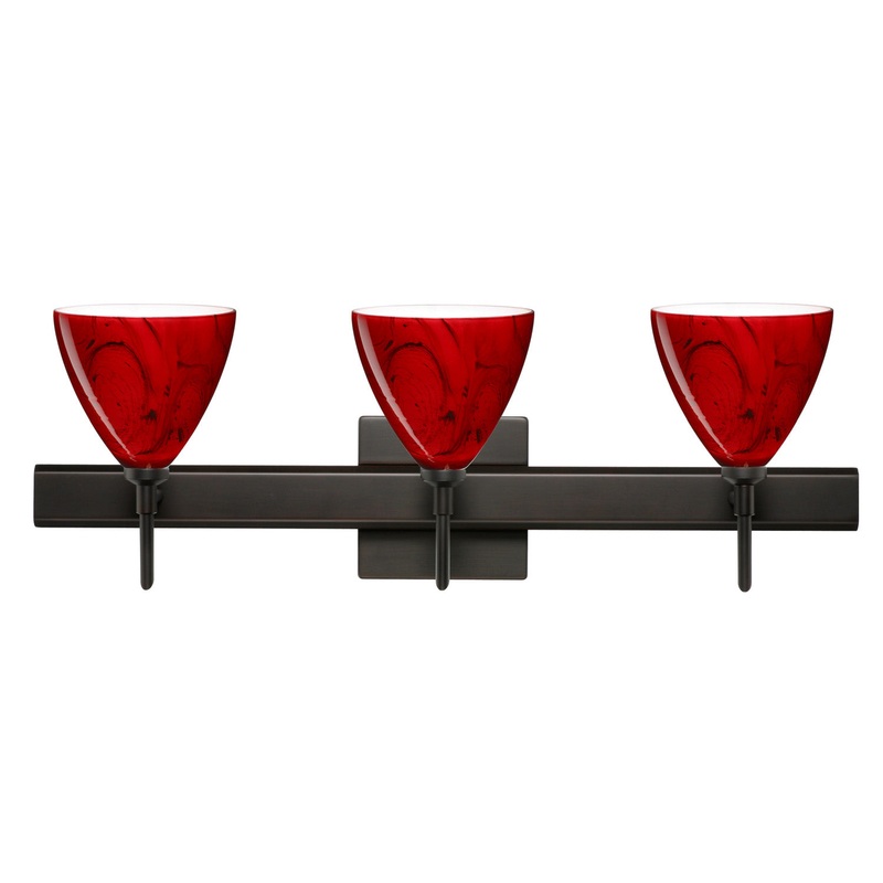 Three Light Wall Sconce from the Mia Collection in Bronze Finish by Besa