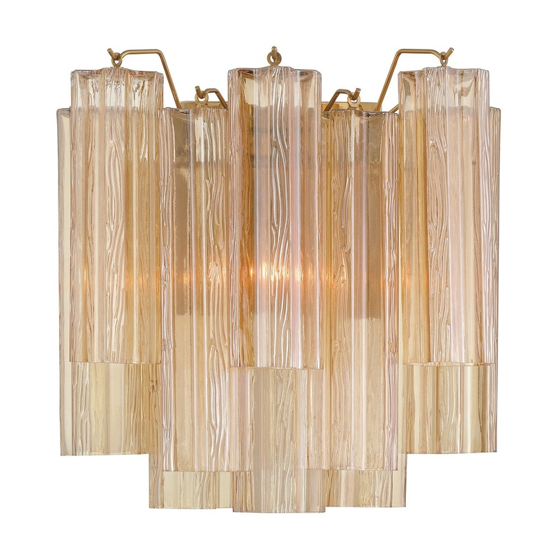 Two Light Wall Sconce from the Addis Collection in Aged Brass Finish by Crystorama