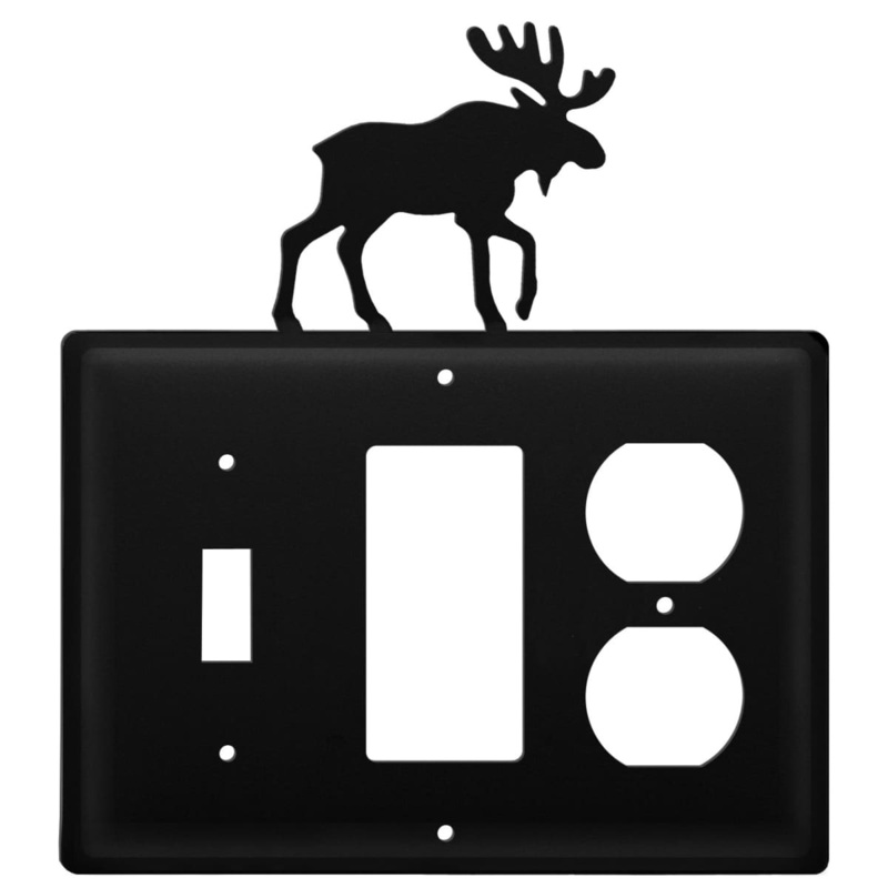 Village Wrought Iron ESGO-19 Triple Moose Single Switch GFI and Outlet Cover CUSTOM Product