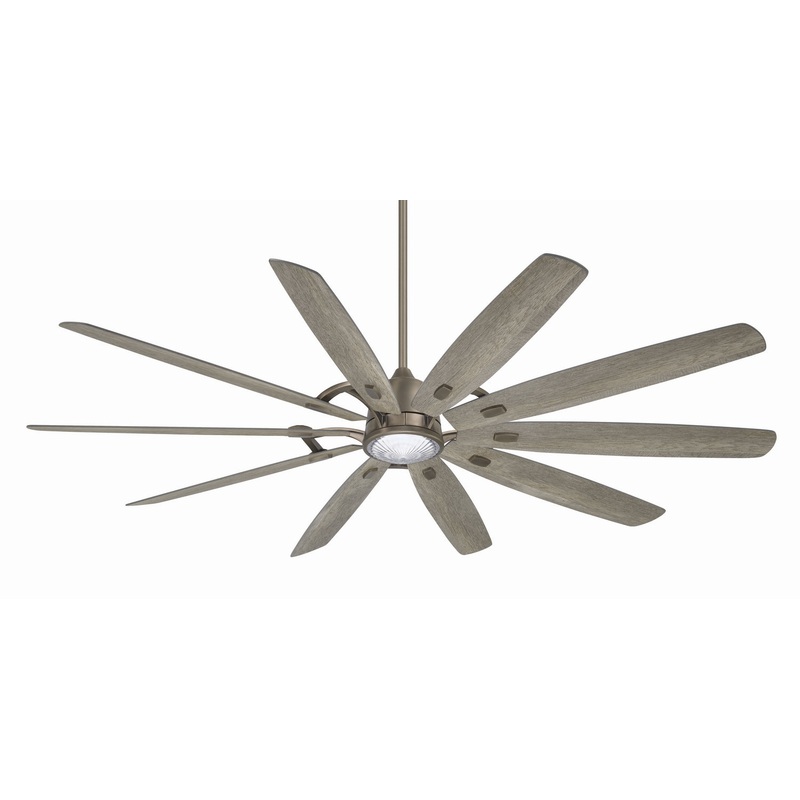 10-blade Barn H2O 84″ Ceiling Fan by Minka Aire (Wet Rated) Burnished Nickel/Savannah Gray
