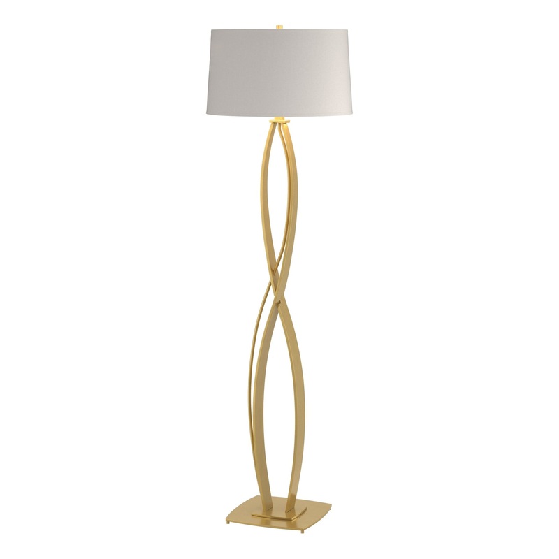 Almost Infinity Floor Lamp Modern Brass Flax Shade (SE)