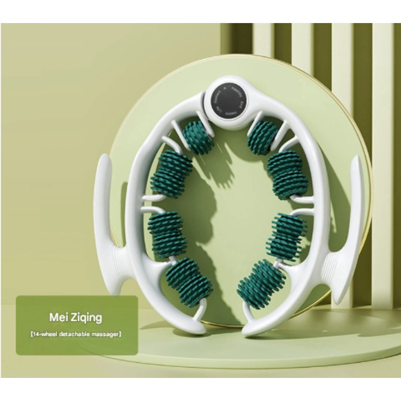 Green Ergonomic U-Shape Leg Roller 360 Degree Massager for Muscle Relief Fitness Yoga