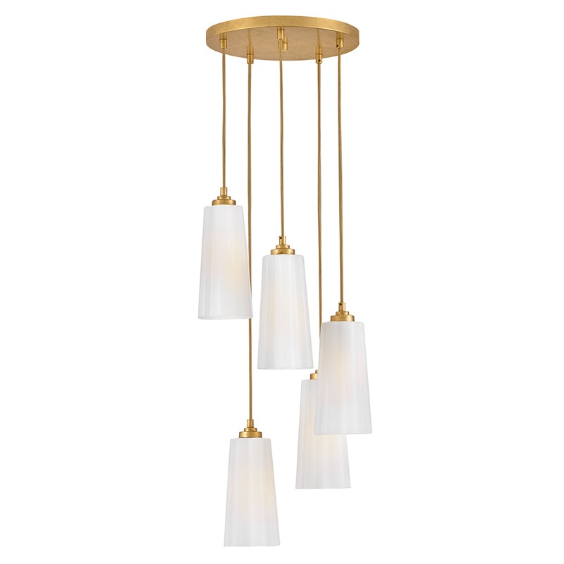 Honey Small Chandelier Distressed Brass