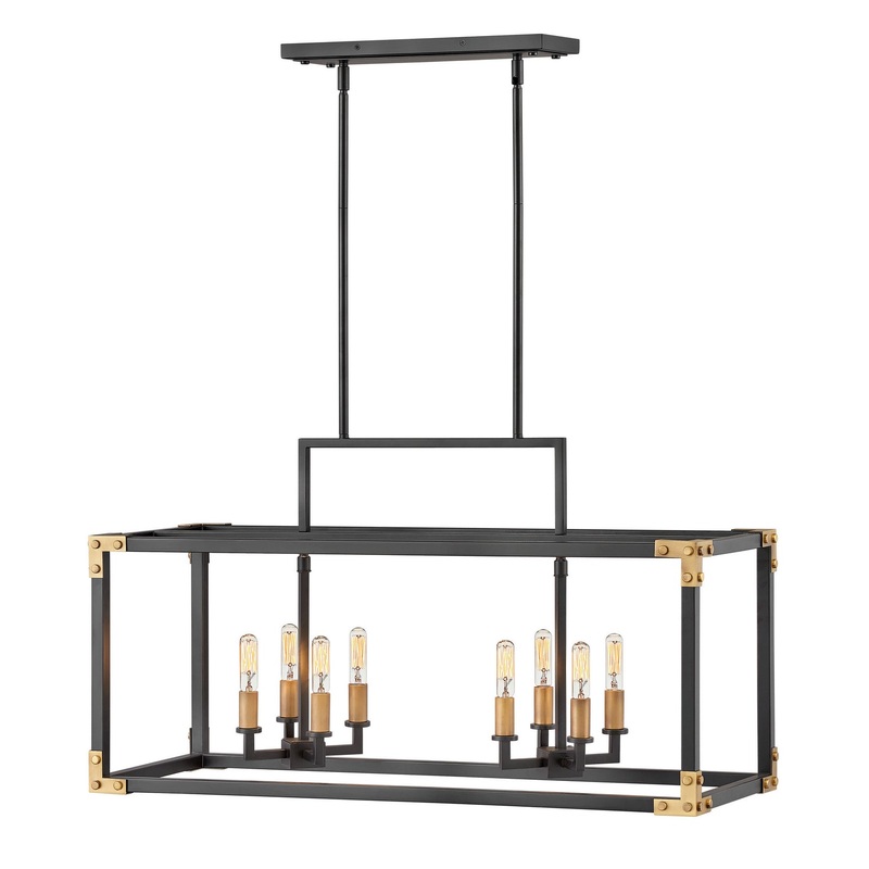 LED Chandelier from the Louis Collection in Satin Black Finish by Hinkley