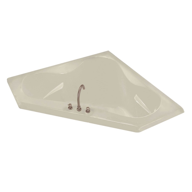 MAAX 100053-103-004 Tryst 59 x 59 Acrylic Corner Center Drain Aeroeffect Bathtub in Bone