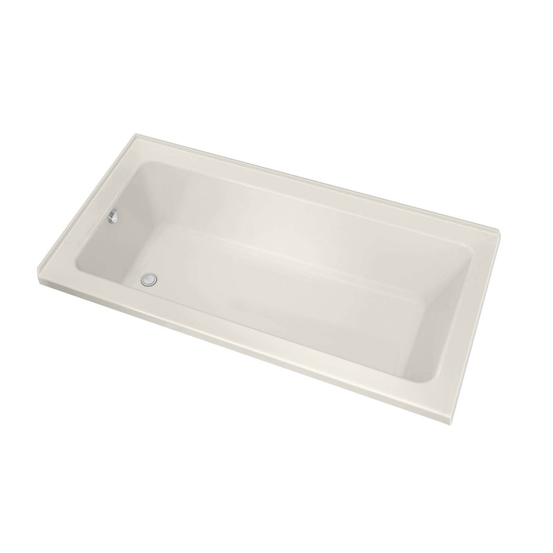 MAAX 106205-L-003-007 Pose 6632 IF Acrylic Corner Left Left-Hand Drain Whirlpool Bathtub in Biscuit