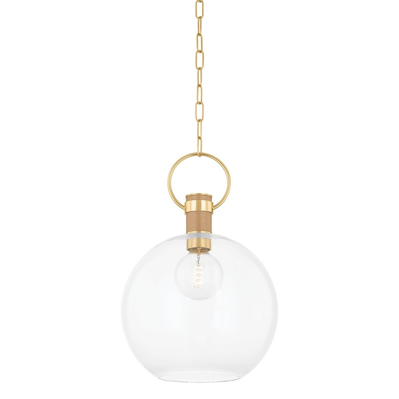 One Light Pendant from the Catrine Collection in Aged Brass Finish by Mitzi