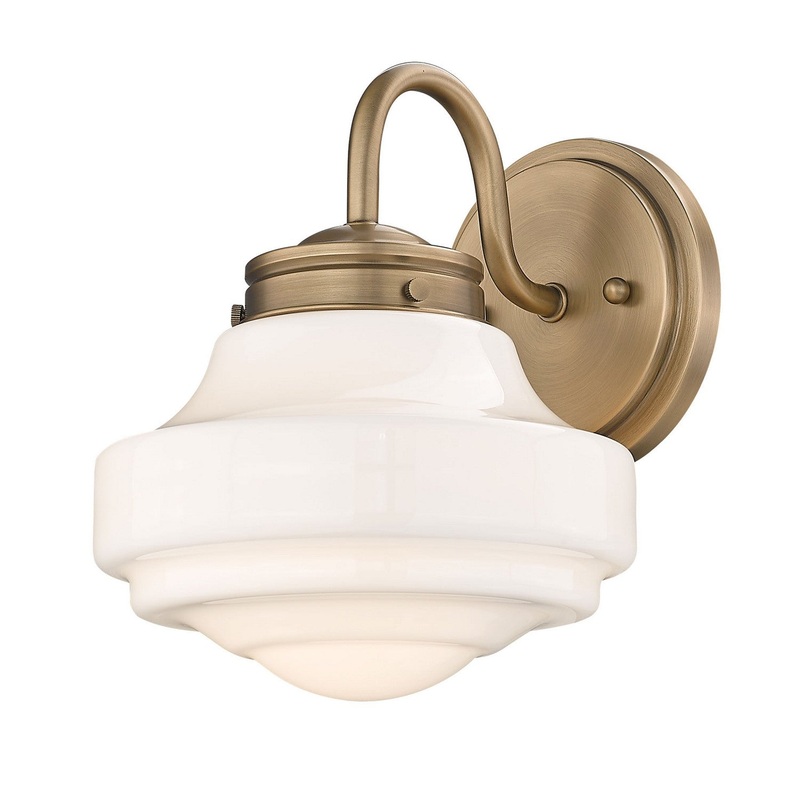 One Light Wall Sconce from the Ingalls MBS Collection in Modern Brass Finish by Golden