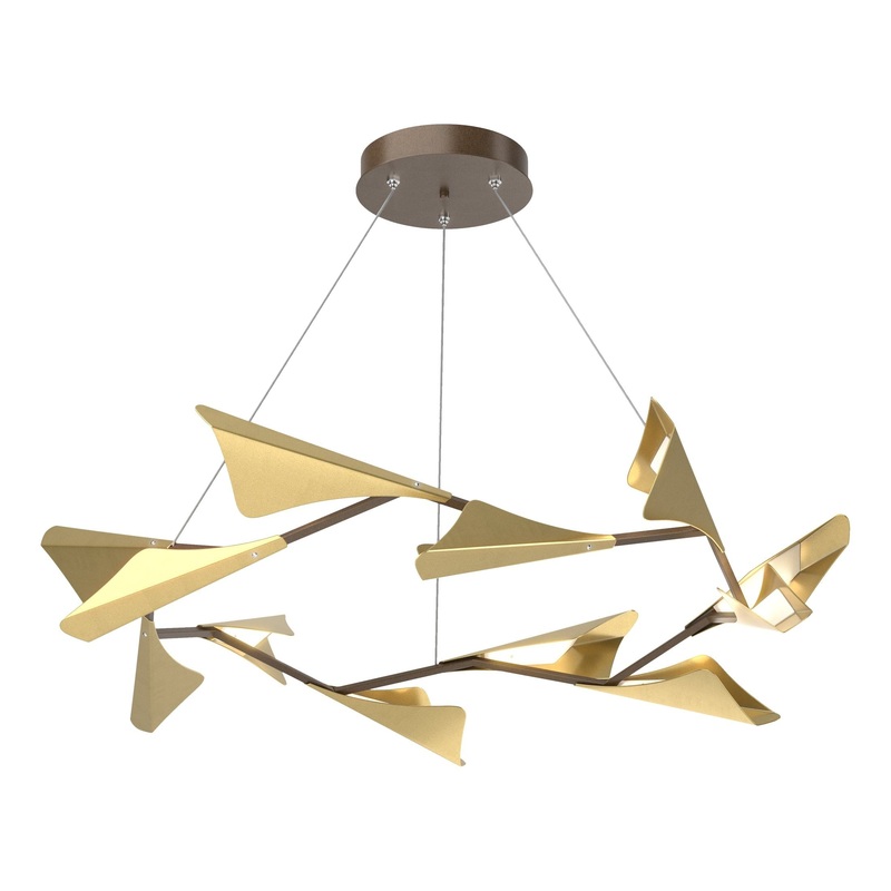 Plume 12-Light LED Pendant Bronze Modern Brass