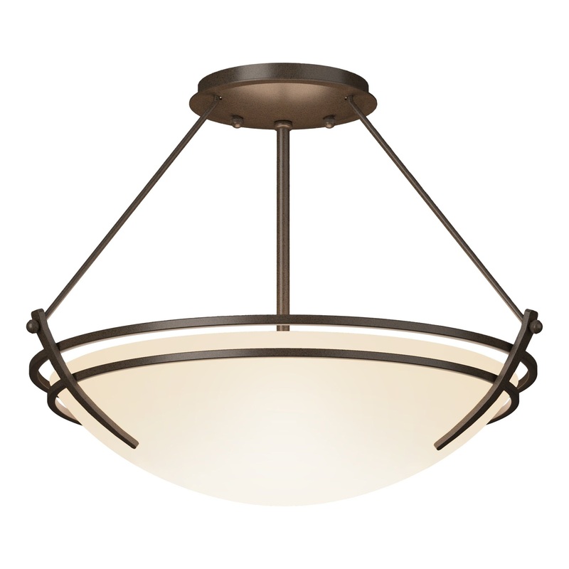 Presidio Tryne Semi-Flush Bronze Opal Glass (GG)