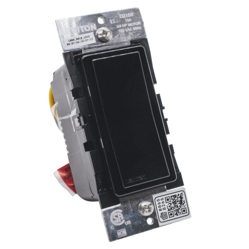 Smart Control Wi-Fi Enabled 15A Switch Includes Color Change Kit Black Metal/Plastic for Controls Devices From Smartphone or Computer