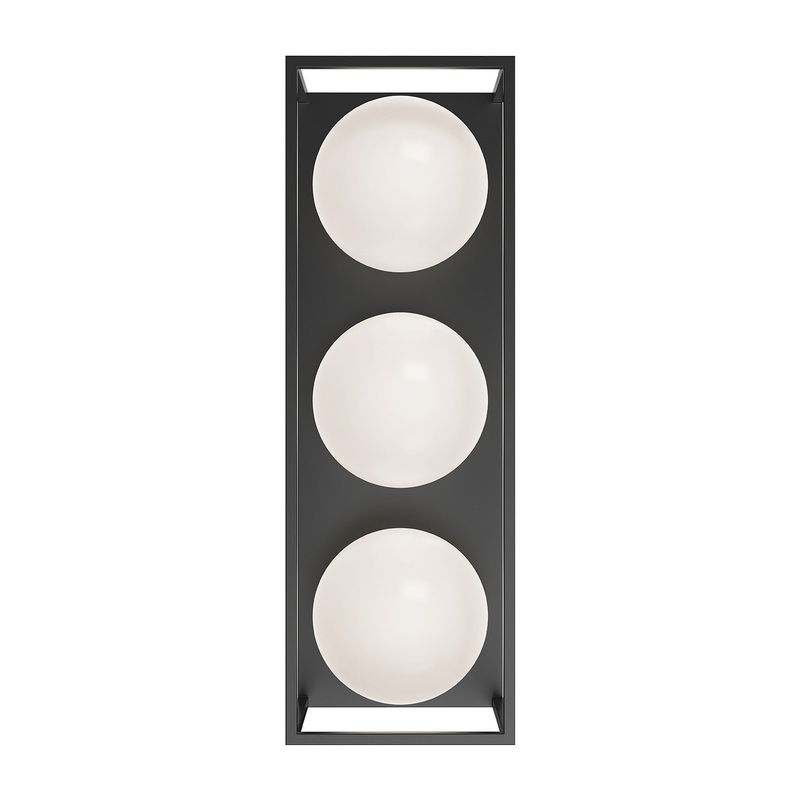 Three Light Outdoor Wall Lantern from the Amelia Collection in Black Finish by Alora