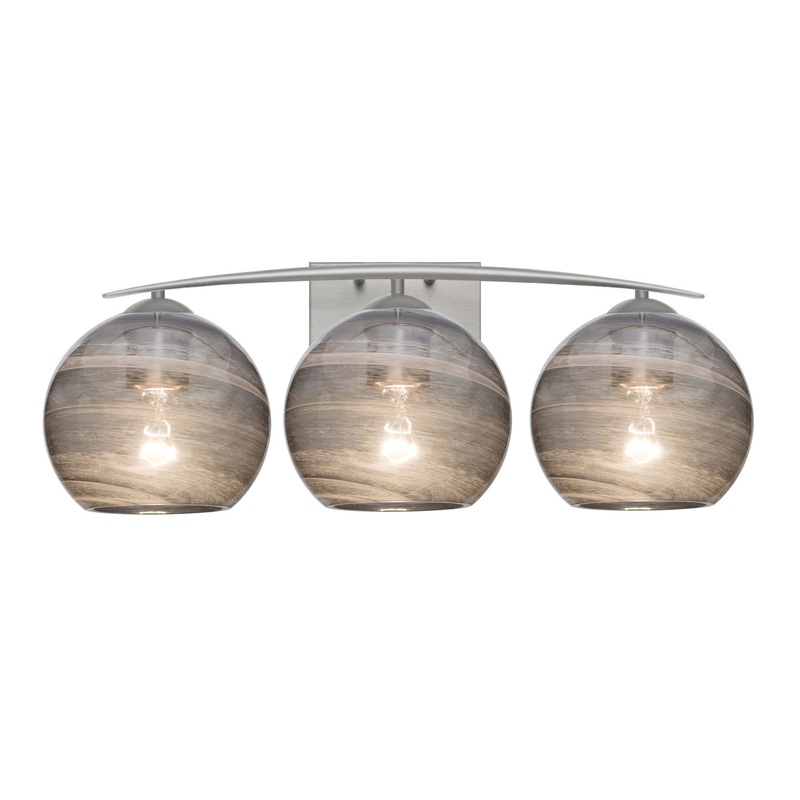 Three Light Vanity from the Jilly Collection in Satin Nickel Finish by Besa