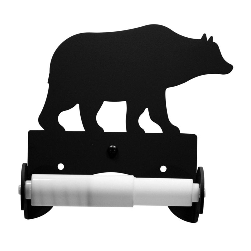 Village Wrought Iron TT-B-14 Bear Toilet Tissue Holder and Roll