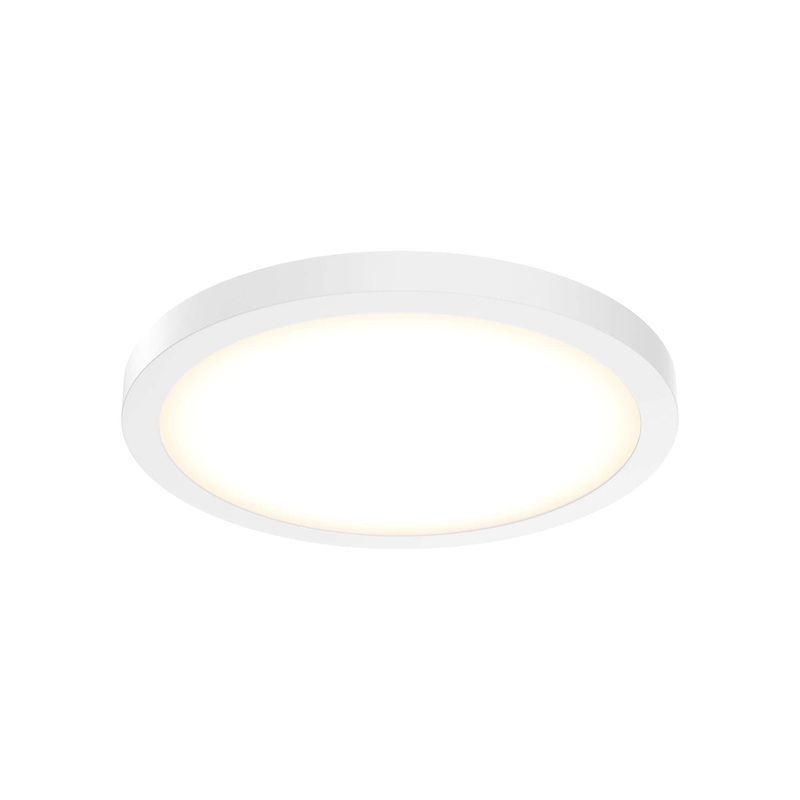 14″ Round Indoor/Outdoor LED Flush Mount White 120V | Triac Dimming