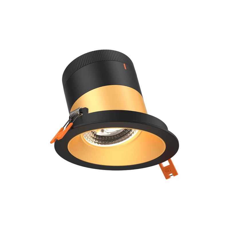 4″ Modular Downlight Gold with Black Trim 60 Degrees Sloped Ceiling